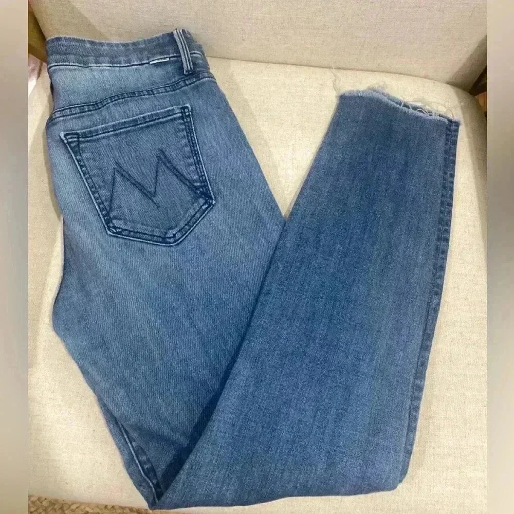 Mother Denim - High Waisted Looker Ankle Fray Woman Jeans Size 29